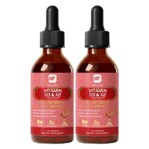 Vitamin D3 and K2 Complex, Calcium Absorption, Bone, Immune, and Heart Health
